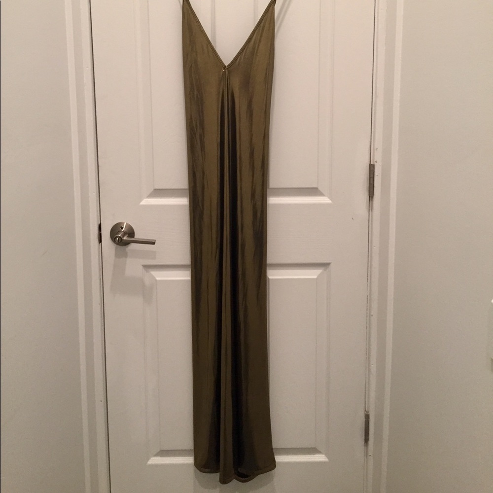 metallic gold american apparel maxi dress